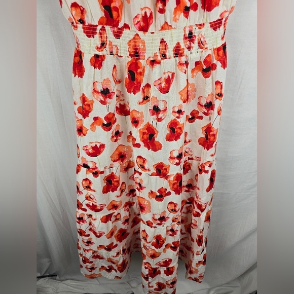 Matilda Jane Floral Sleeveless Red & White Teired Dress Sz M - Picture 6 of 14